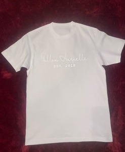 Fallon Aurielle Unisex Signature EST. 2018 T-Shirt (White On White)