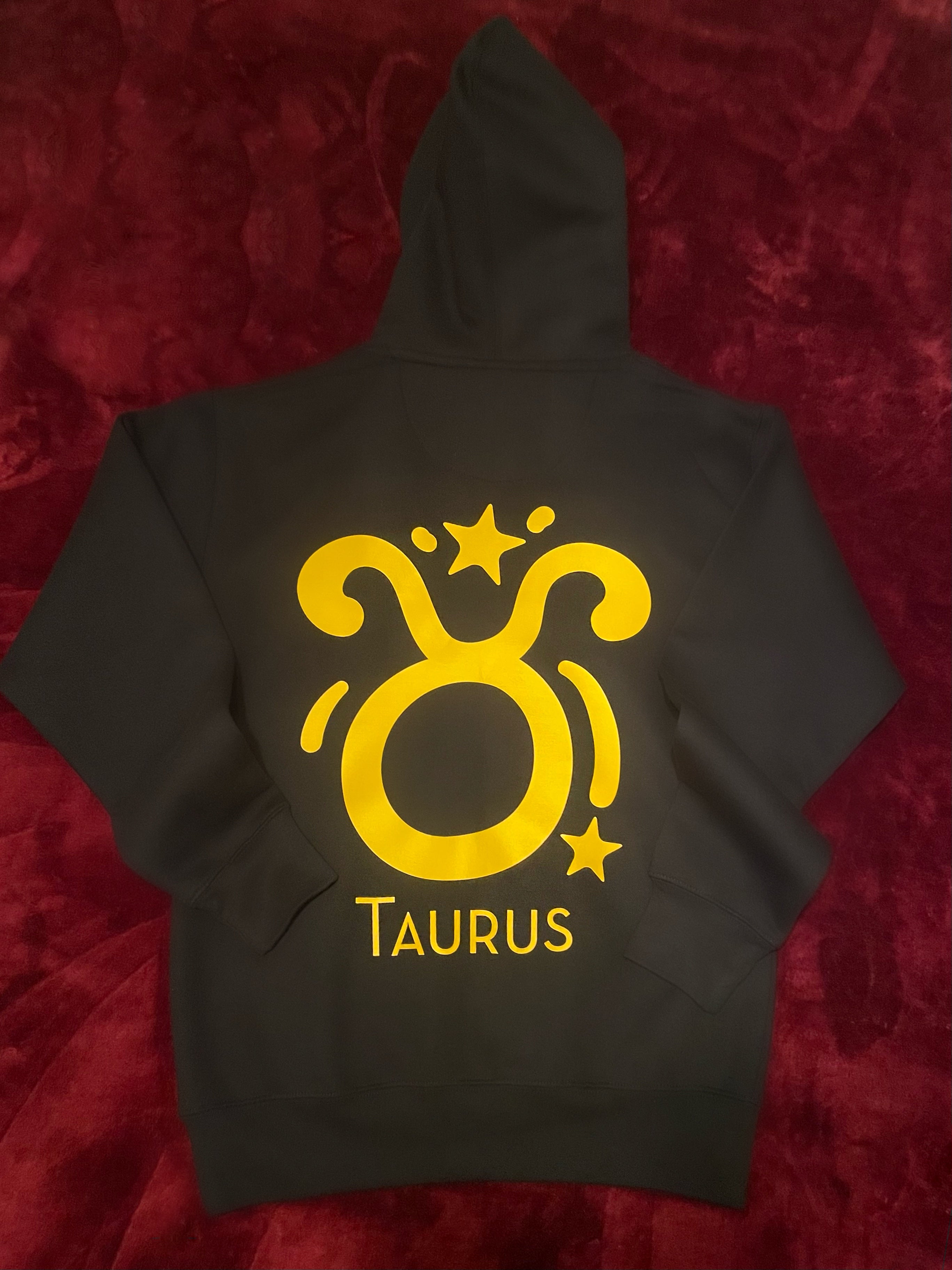 Fallon Aurielle Unisex Signature Taurus Logo & Name Zodiac Hoodie Short Set (Black & Yellow)