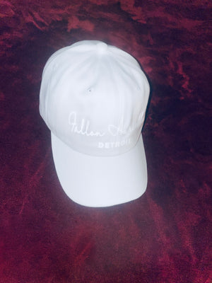 Fallon Aurielle Signature Detroit Dad Hat (White On White)