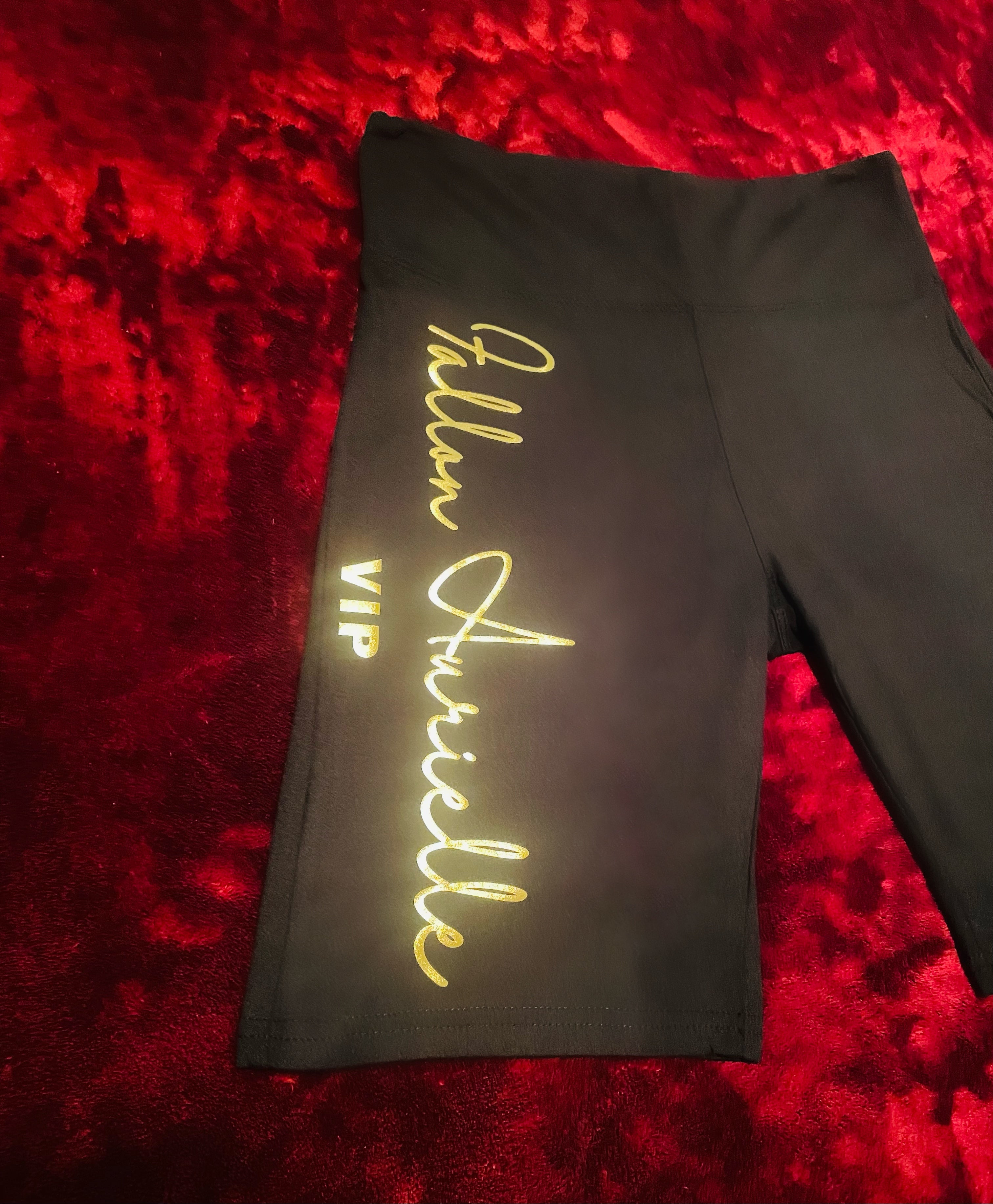Fallon Aurielle Signature VIP Biker Shorts (Black & Gold)