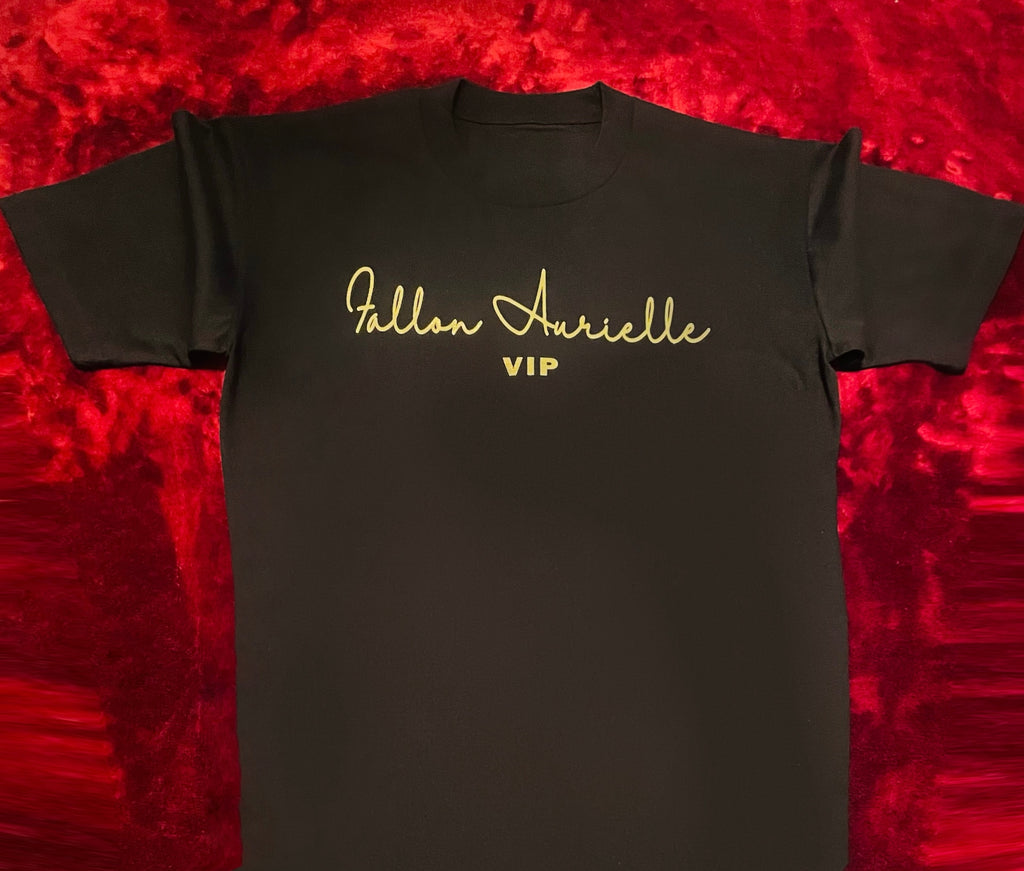 Fallon Aurielle Unisex Signature VIP T-Shirt (Black & Gold)