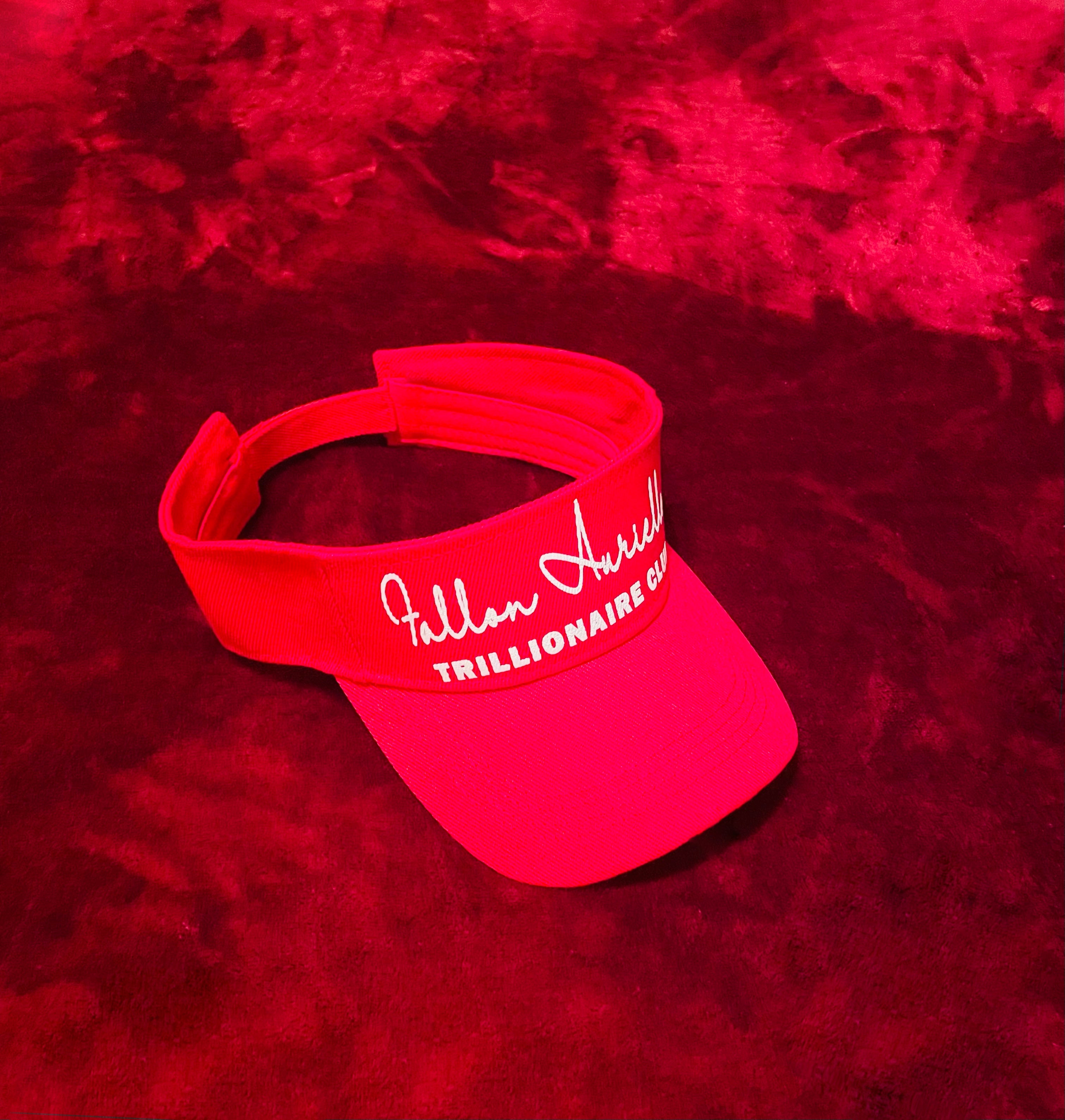 Fallon Aurielle Unisex Signature V-Neck 3 Piece Trillionaire Club Short Set (Red & White)