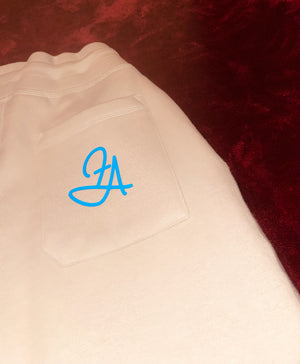 Fallon Aurielle Unisex Signature Trillionaire Club Shorts (Tan & Powder Blue)