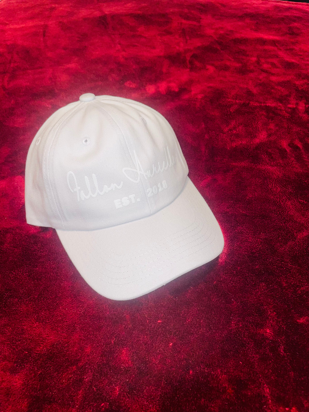 Fallon Aurielle Signature EST. 2018 Dad Hat (White On White)