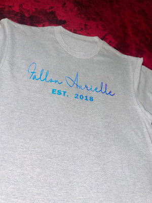 Fallon Aurielle Unisex Signature EST. 2018 T-Shirt (Gray & Holographic)