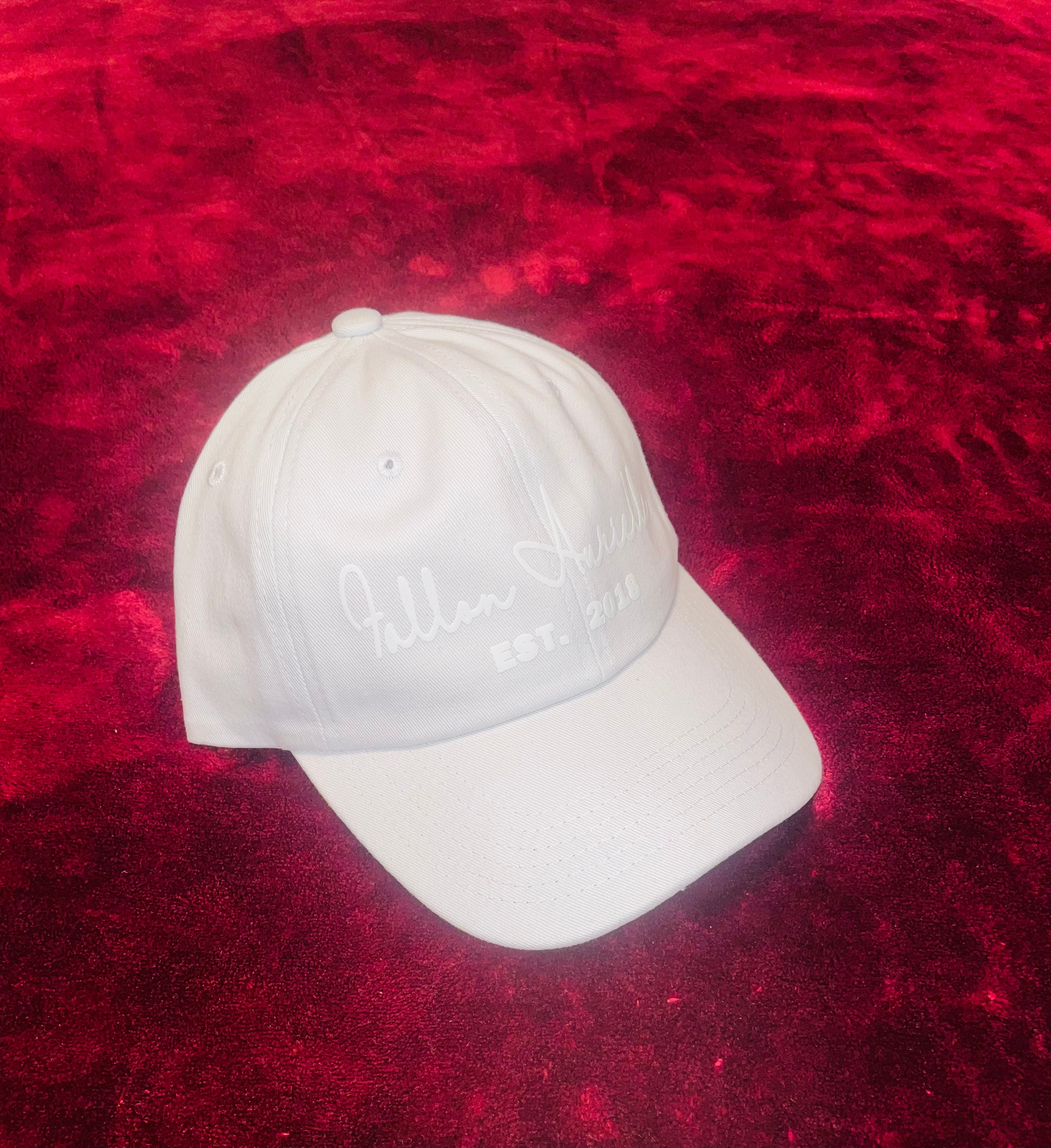 Fallon Aurielle Signature EST. 2018 Dad Hat (White On White)