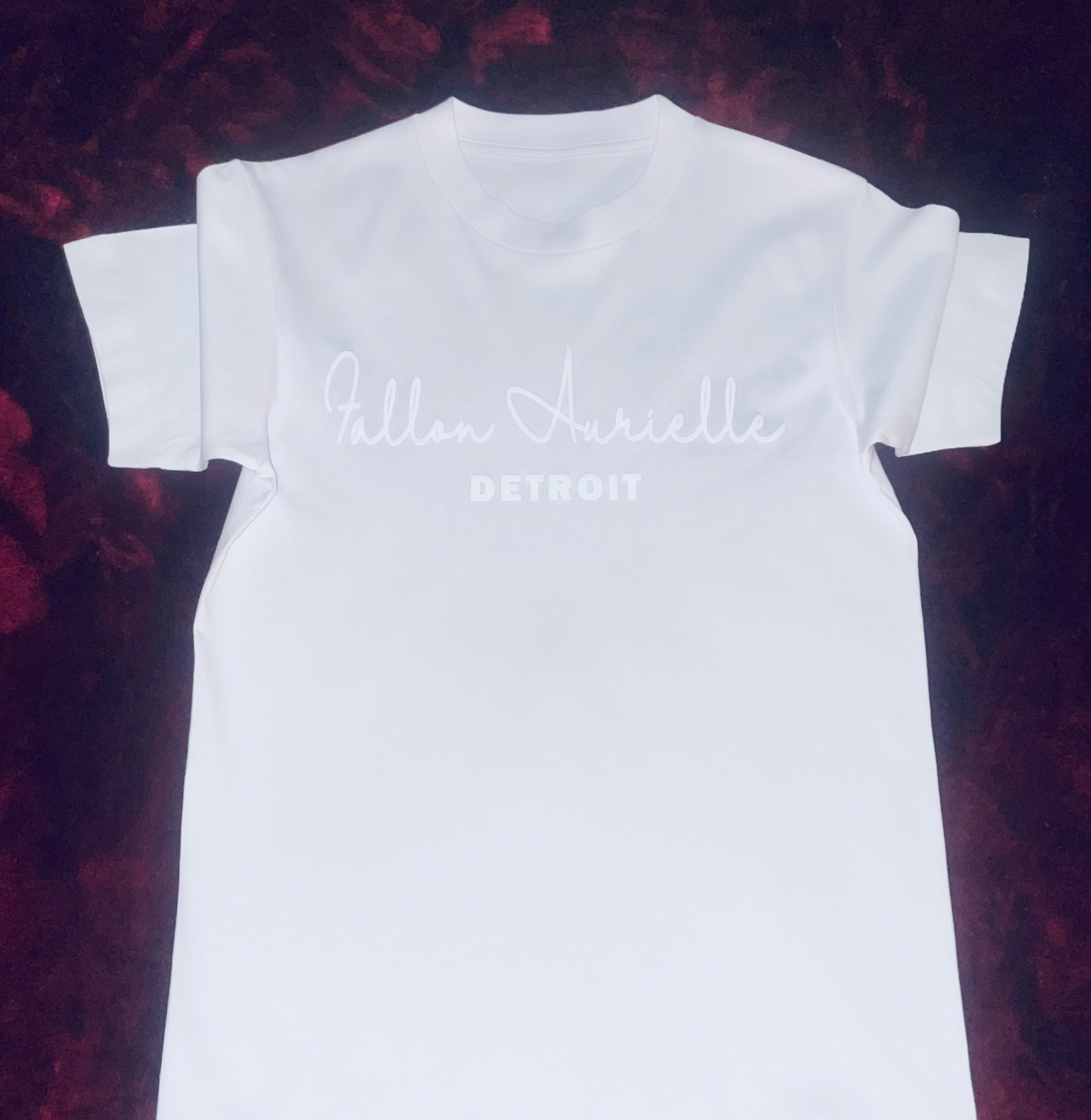 Fallon Aurielle Signature Detroit Rep Yo Set T-Shirt (White On White)