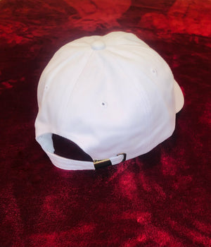 Fallon Aurielle Signature Detroit Dad Hat (White & Red Sparkle)