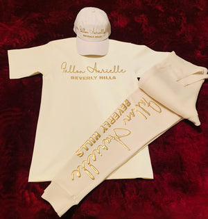Fallon Aurielle Unisex Signature Beverly Hills T-Shirt (Cream & Gold)