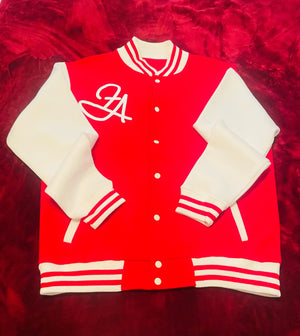 Fallon Aurielle Unisex Signature Aquarius Logo & Name Zodiac Jacket Jogging Set (Red & White)