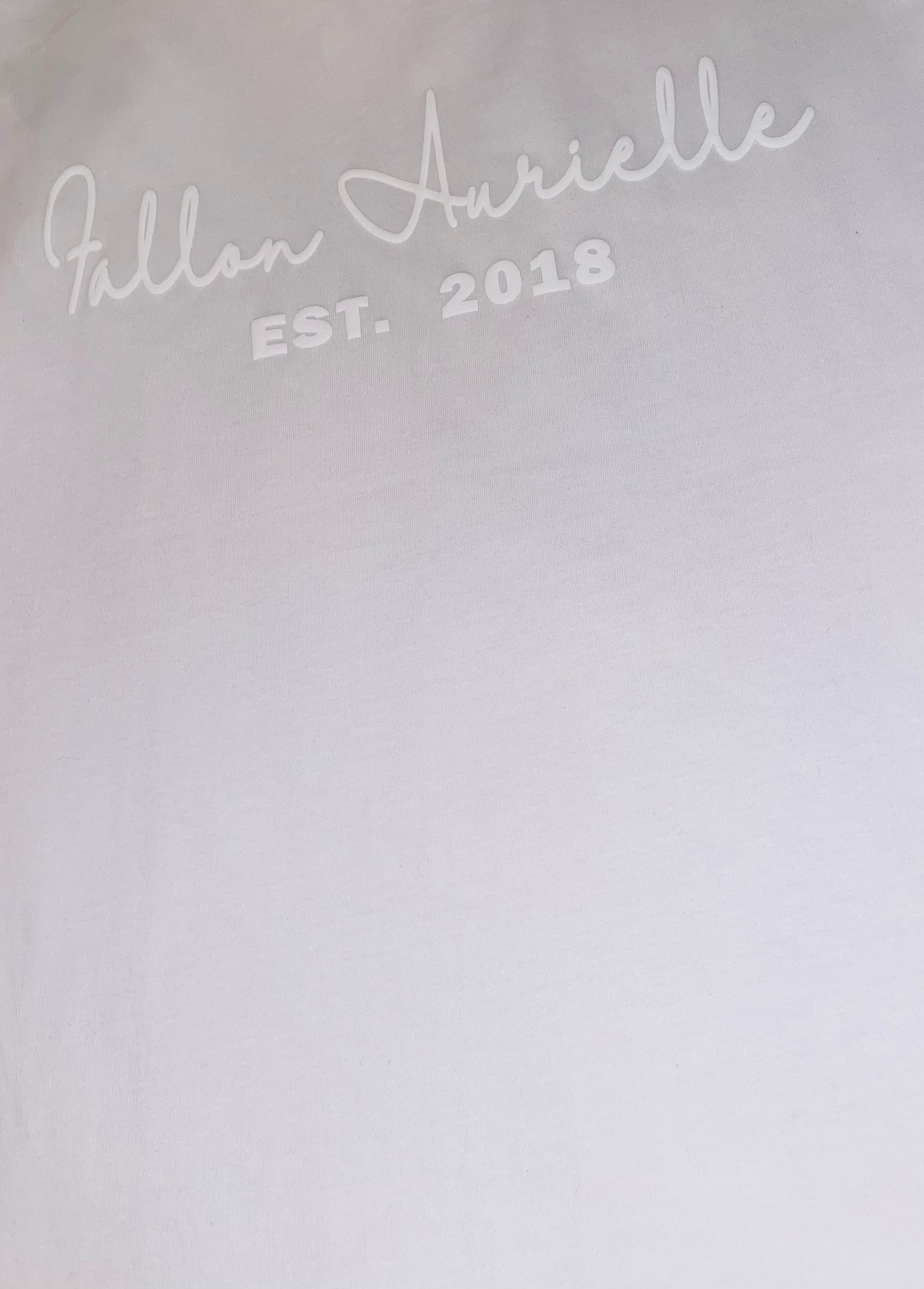 Fallon Aurielle Unisex Signature 3 Piece EST. 2018 Short Set (White On White)