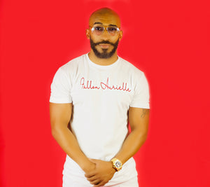 Fallon Aurielle Unisex Signature T-Shirt (White & Red)