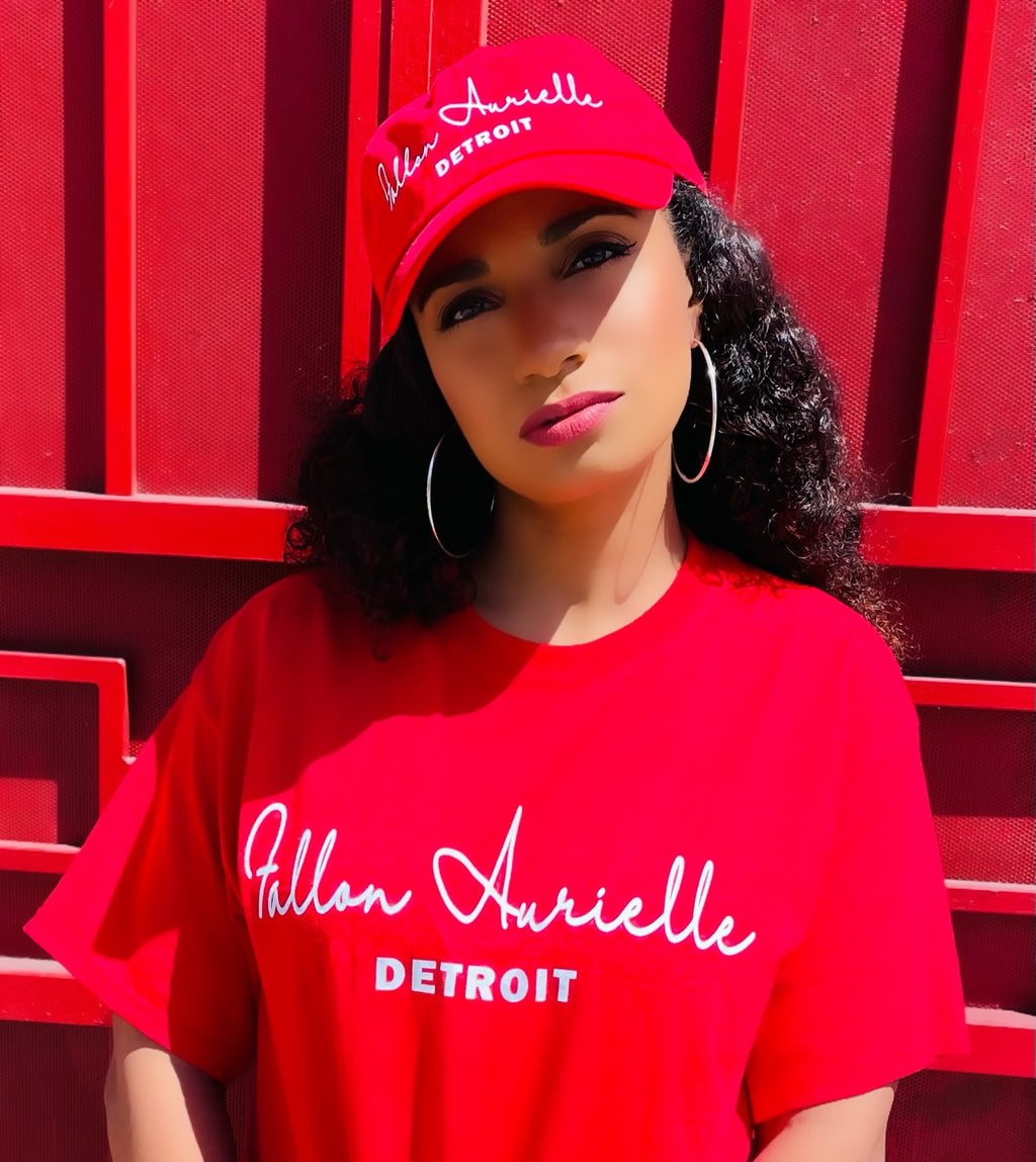 Fallon Aurielle Signature Detroit Dad Hat (Red & White)