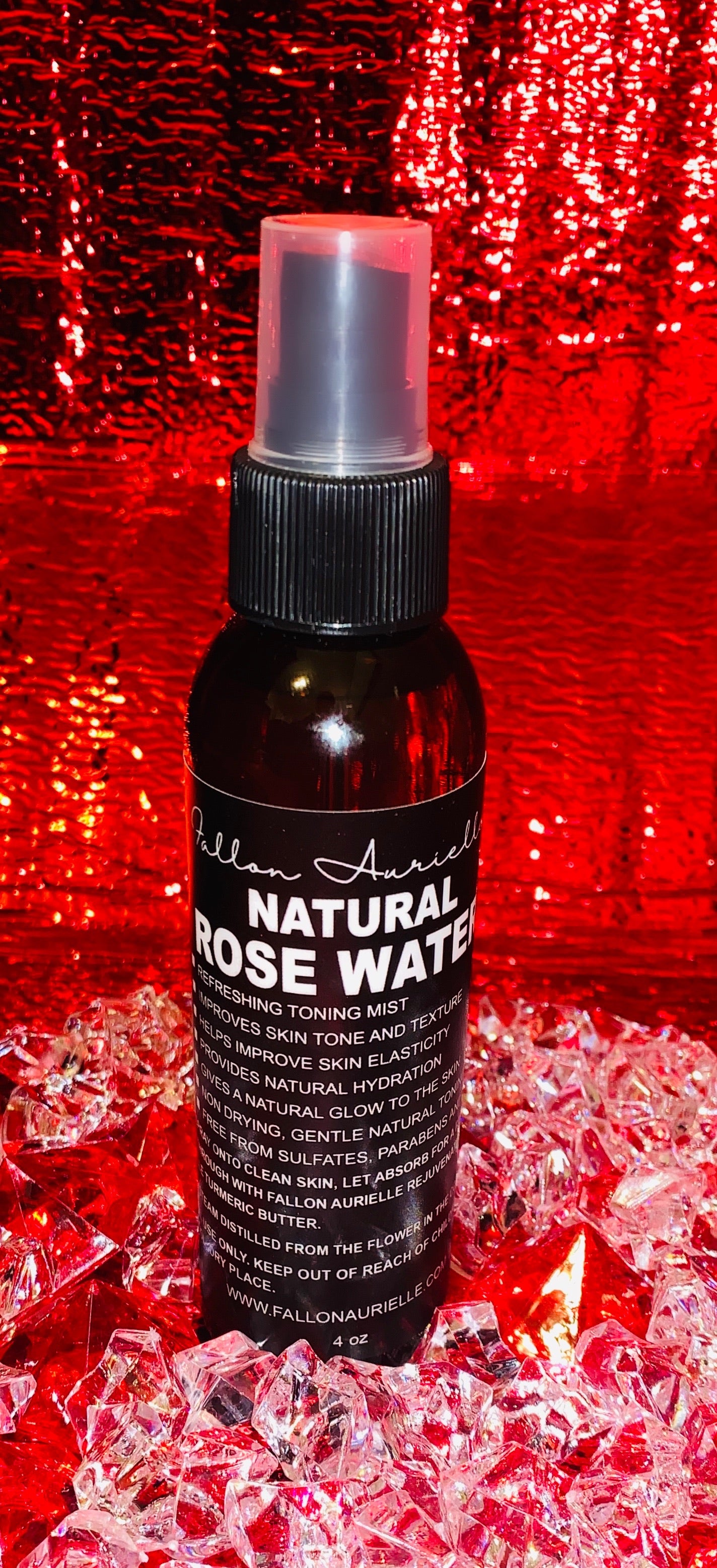 Fallon Aurielle Natural Rose Water Skincare Refill Bottles