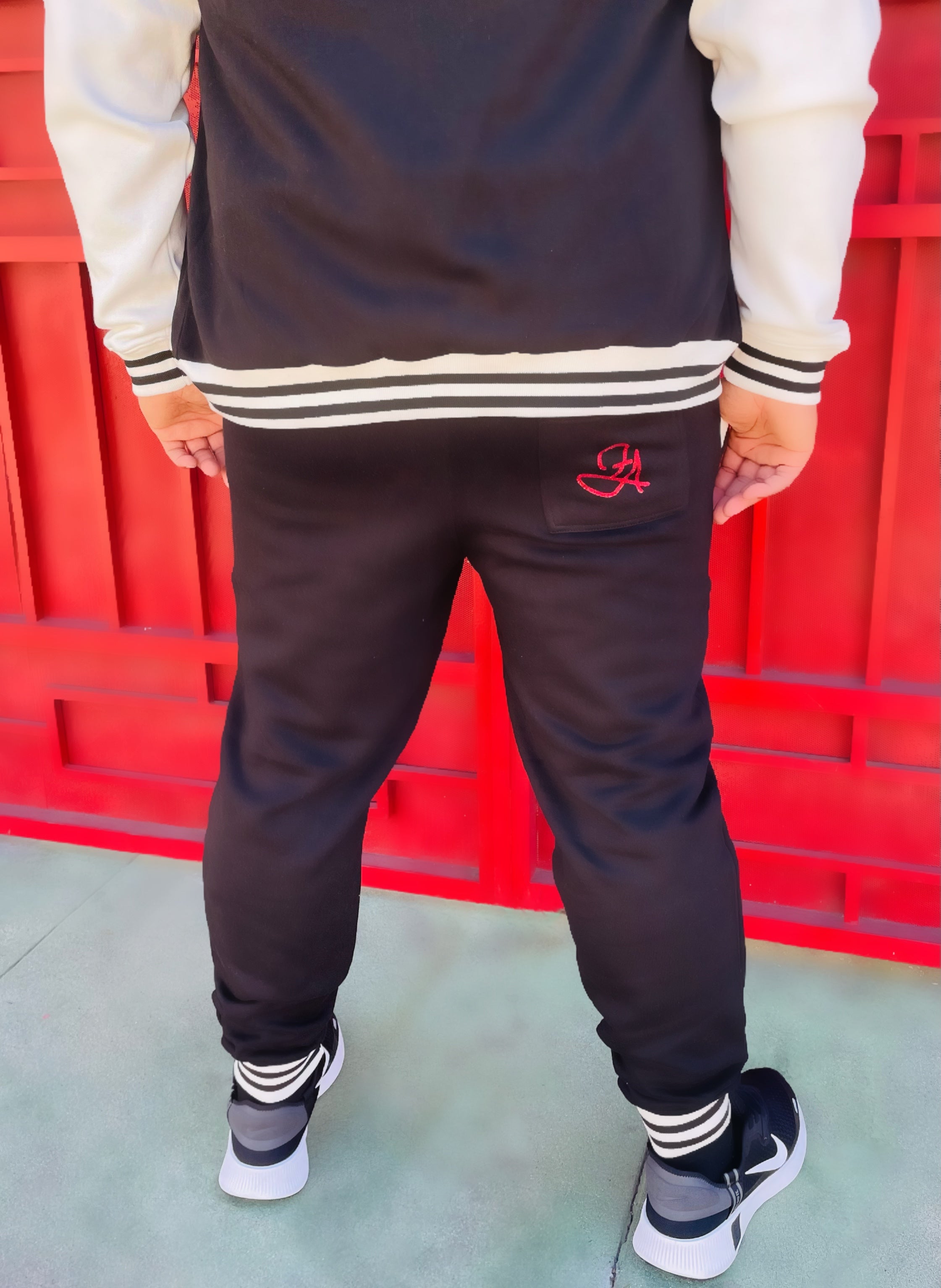 Fallon Aurielle Unisex Signature Scorpio Zodiac Jacket Jogging Set (Black, Red & White)