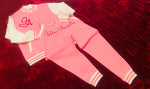 Fallon Aurielle Unisex Signature Capricorn Zodiac Jacket Jogging Set (Pink, Red Sparkle & White)