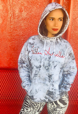 Fallon Aurielle Unisex Signature Chaos Hoodie (White, Black & Red)