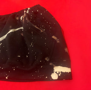 Fallon Aurielle Signature Acid Wash  Cropped Hoodie & Skirt Set (Black)