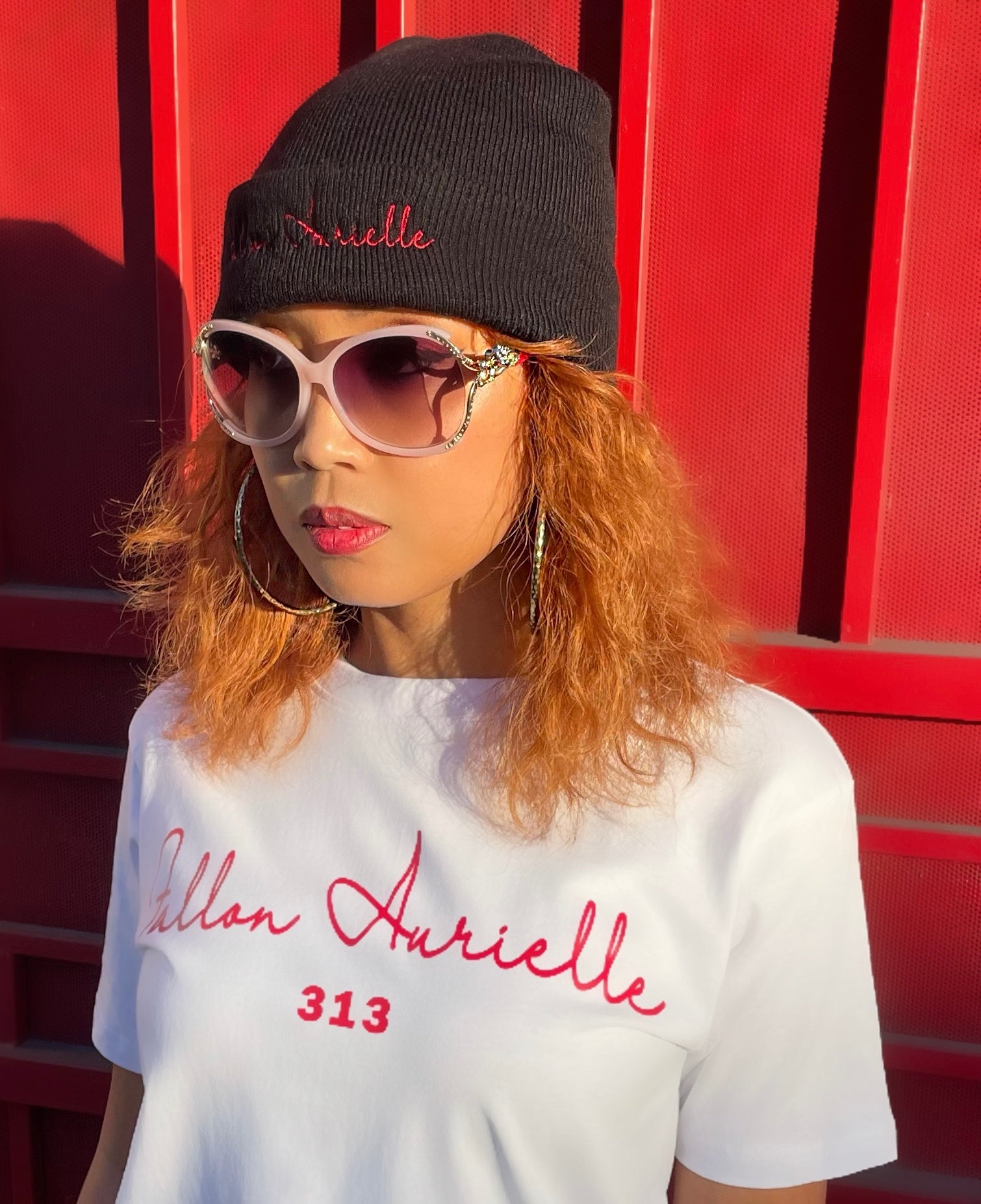 Fallon Aurielle Unisex Signature 313 Detroit Rep Yo Set Area Code T-Shirt (White & Red)