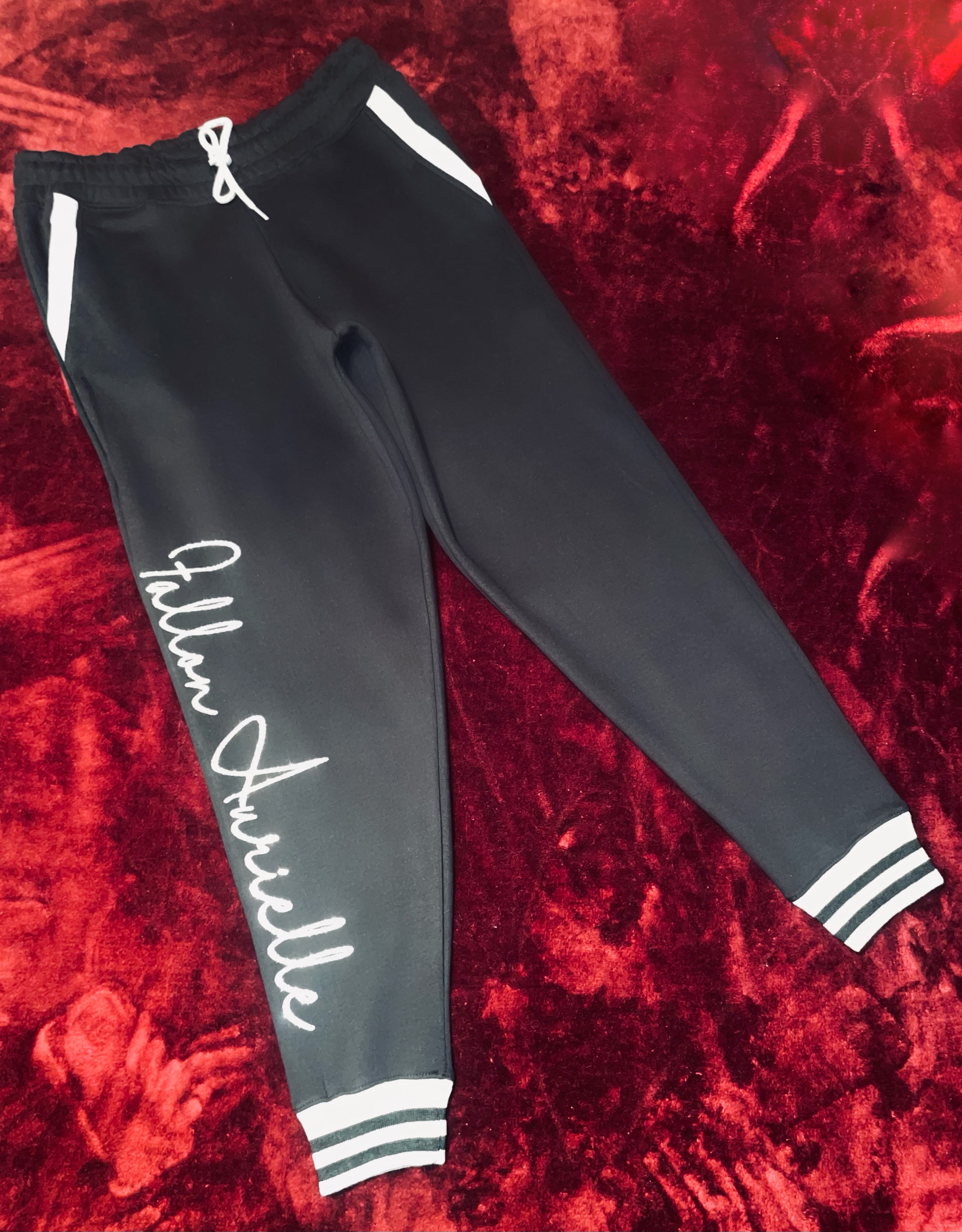Fallon Aurielle Unisex Signature Pisces Logo & Name Zodiac Jacket Jogging Set (Black, Gray & Silver)