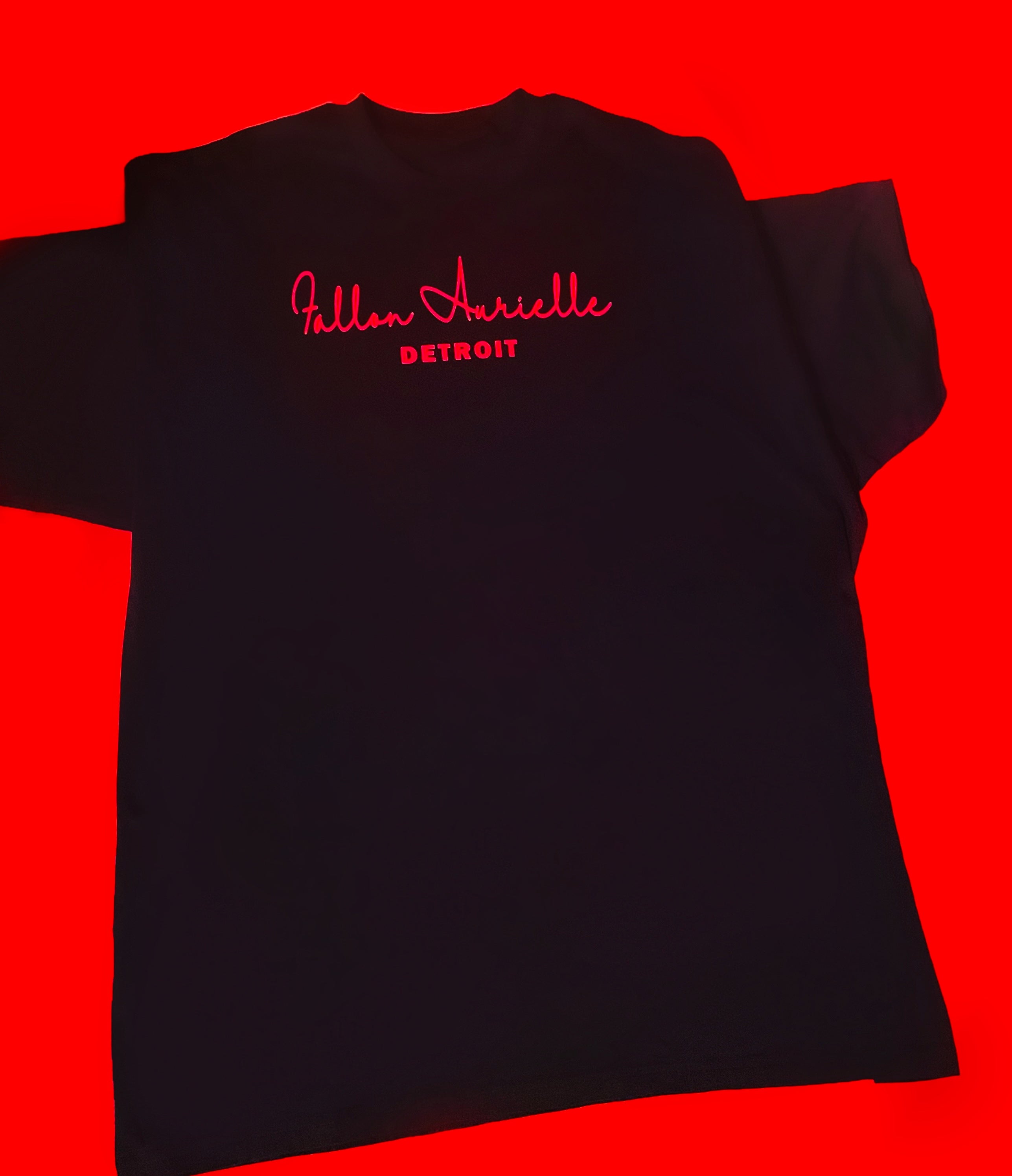 Fallon Aurielle Unisex Signature Detroit T-Shirt (Black & Red)