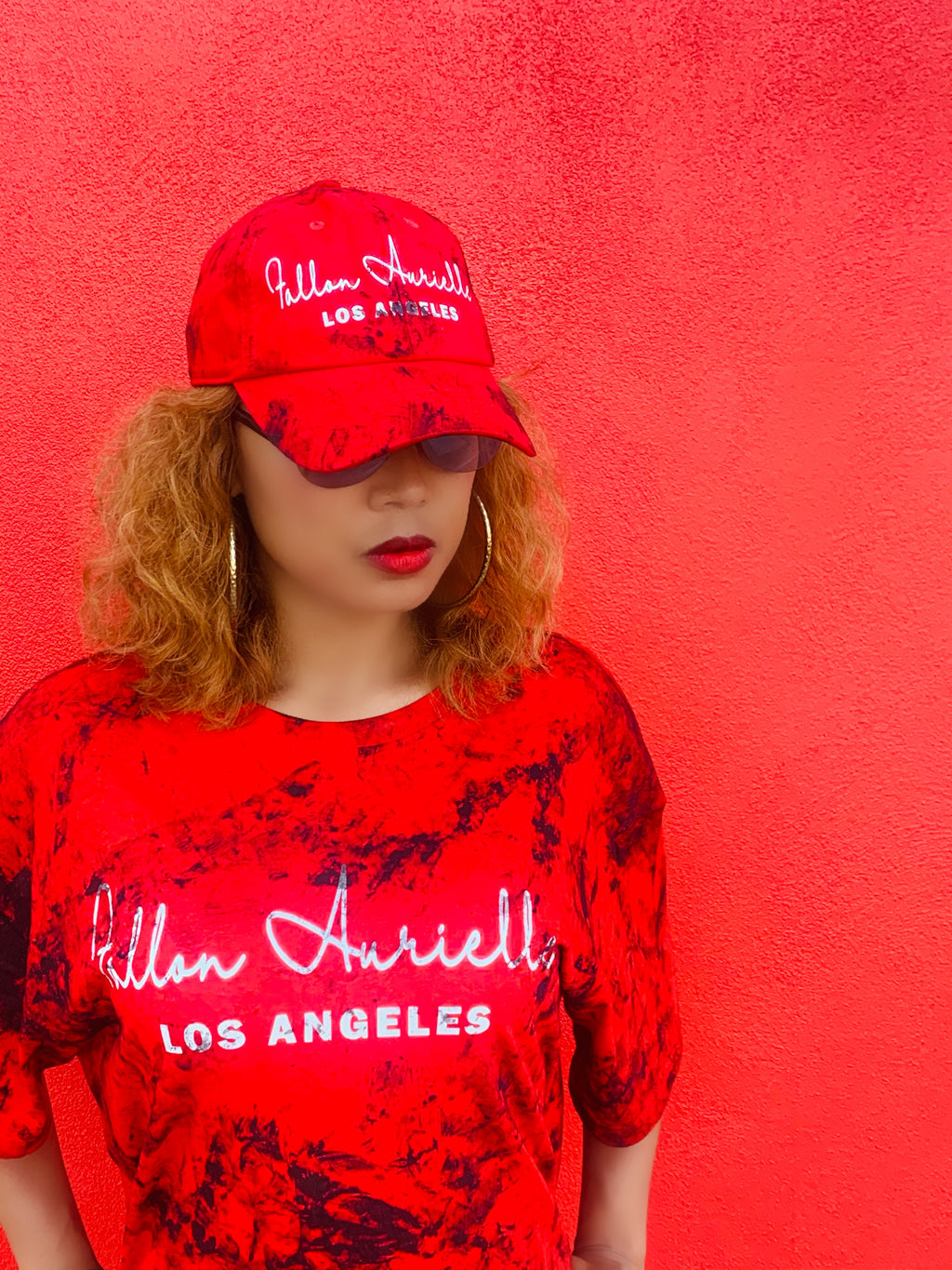 Fallon Aurielle Signature Los Angeles Dad Hat (Red, Black & White)