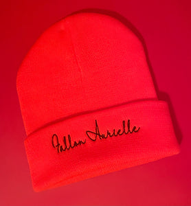 Fallon Aurielle Signature Beanie Hat (Orange & Black)