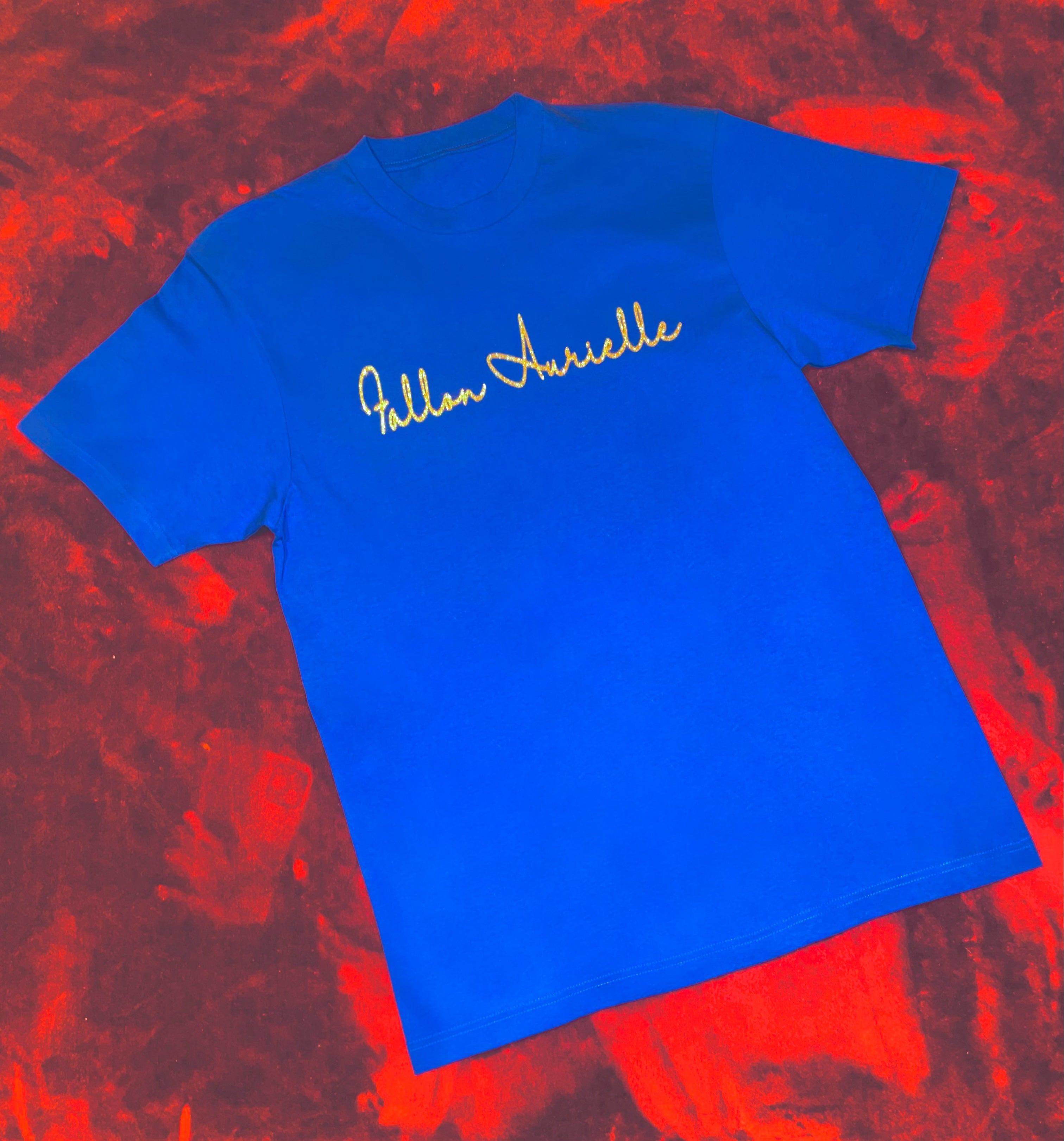Fallon Aurielle & F.A. Unisex Signature T-Shirt (Royal Blue & Gold)