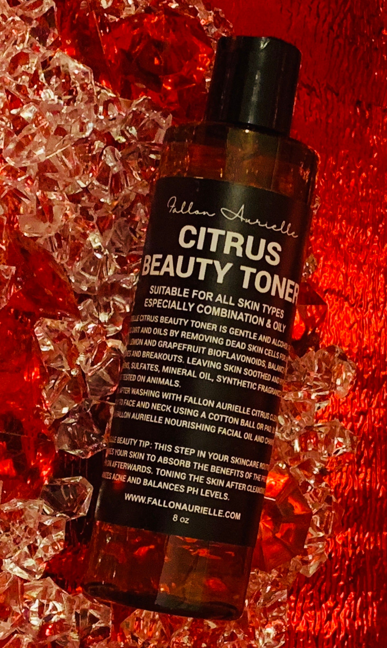 Fallon Aurielle Citrus Beauty Toner Skincare Bottle