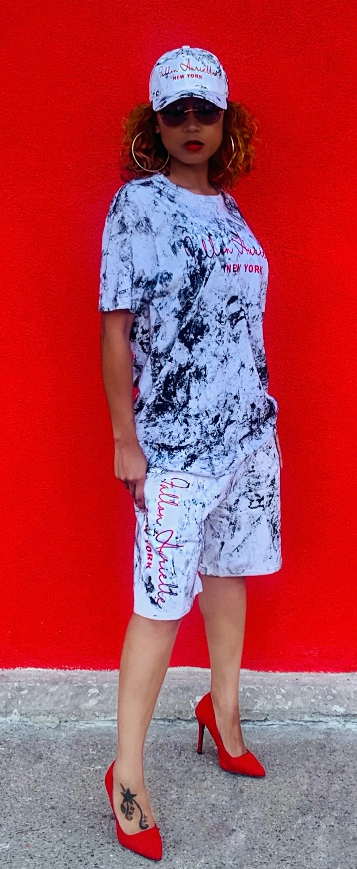 Fallon Aurielle Unisex Signature New York T-Shirt (White, Red & Black)