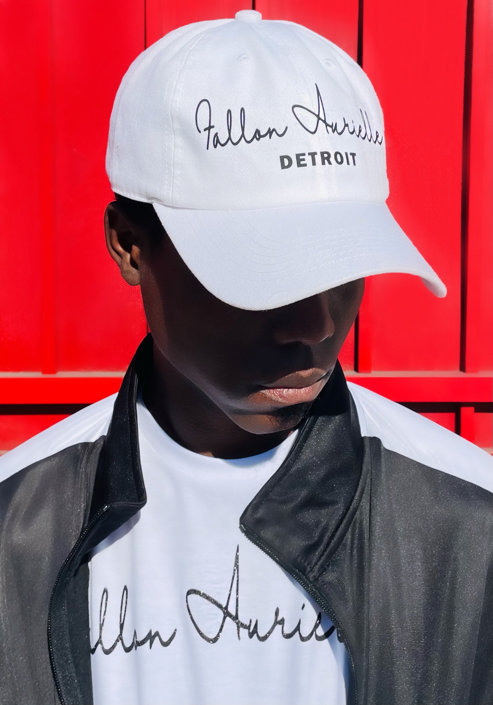 Fallon Aurielle Signature Detroit Dad Hat (White & Black)