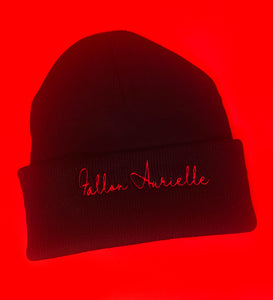 Fallon Aurielle Signature Beanie Hat (Black & Red)