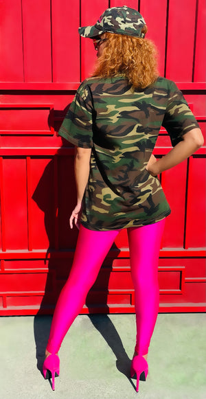 Fallon Aurielle Unisex Signature T-Shirt (Camo & Neon Pink)
